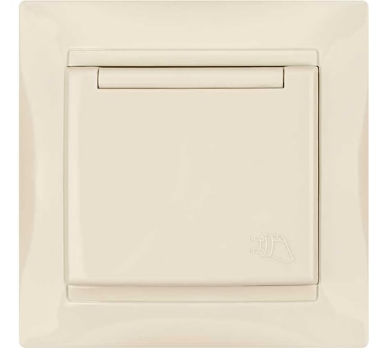 Розетка TDM ELECTRIC 2П+З 16А 250В IP44 с крышкой слоновая кость Лама SQ1815-0126 1