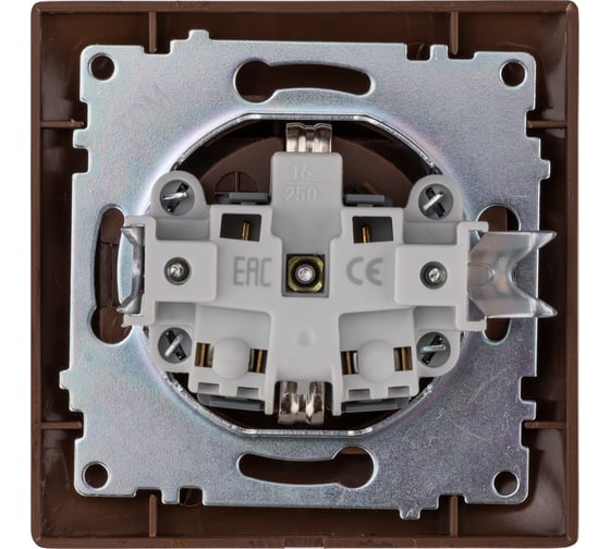 Розетка TDM ELECTRIC 2П+З 16А 250В IP44 с защитными шторками, с крышкой венге Лама SQ1815-0414
