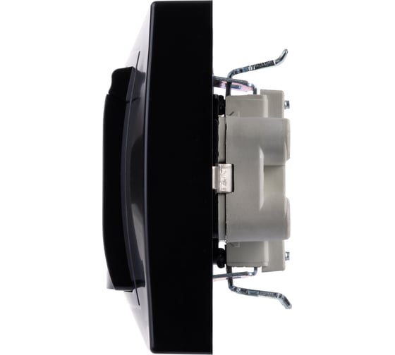 Двойная розетка TDM ELECTRIC 2П+З с защитными шторками и крышкой 16А 250В IP44 антрацит Таймыр SQ1814-0876