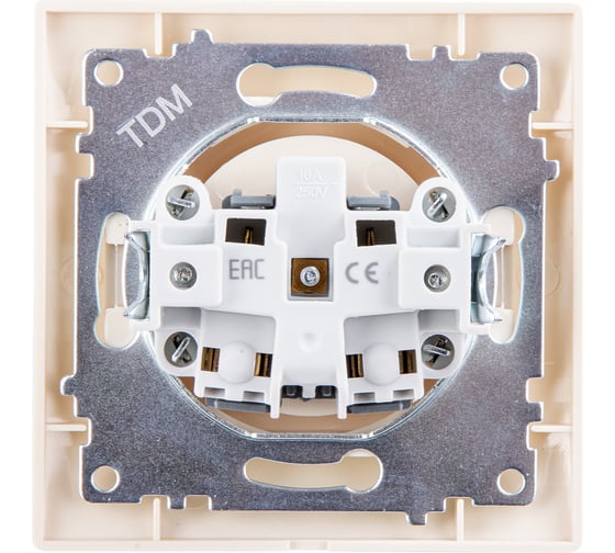 Розетка TDM ELECTRIC 2П 10А 250В слоновая кость Лама SQ1815-0122