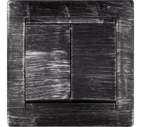 Выключатель на 2 направления 2 клавишный TDM ELECTRIC 10А, старинное серебро, серия "Лама" SQ1815-0649