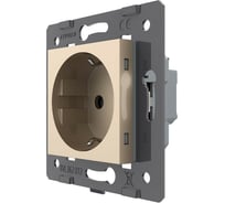 Электрическая розетка LIVOLO с заземлением защитными шторками 16A, зажимы, цвет золотой (механизм) VL-FCTC16A-2APS01