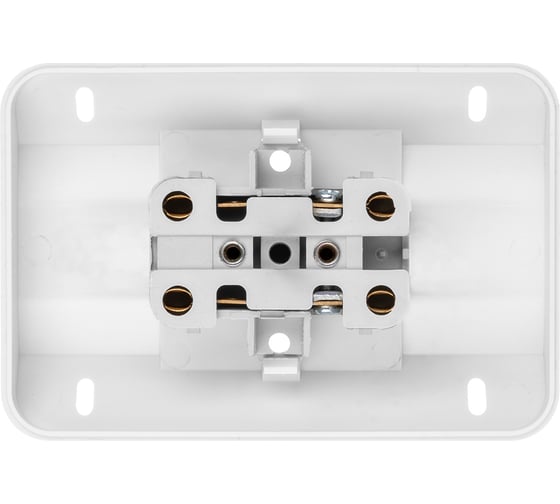 Двойная угловая розетка TDM ELECTRIC 2П открытой установки с защитными шторками IP20 250В 10А белая "Ладога" SQ1801-0022