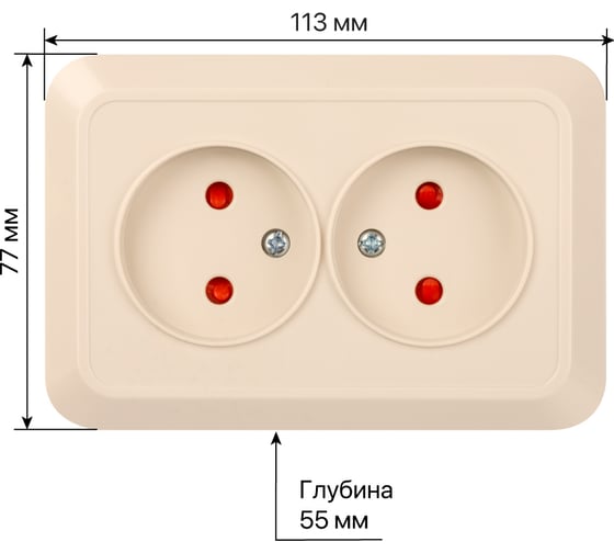 Двойная угловая розетка TDM ELECTRIC 2П открытой установки с защитными шторками IP20 250В 10А слолоная кость "Ладога" SQ1801-0242