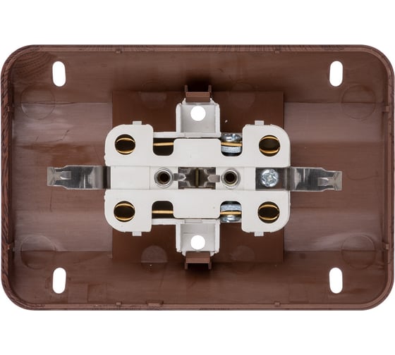 Двойная угловая розетка TDM ELECTRIC 2П+3 открытой установки с защитными шторками IP20 250В 16А бук "Ладога" SQ1801-0343