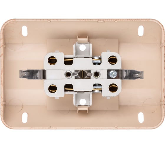 Двойная угловая розетка TDM ELECTRIC 2П+3 открытой установки с защитными шторками IP20 250В 16А сосна "Ладога" SQ1801-0443