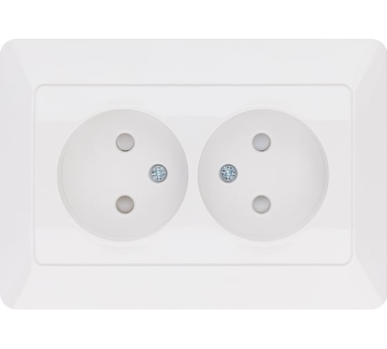 Двойная розетка TDM ELECTRIC 2П с защитными шторками 10А 250В белая "Ильмень" SQ1823-0015