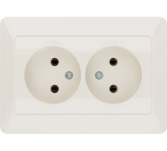 Розетка двойная слоновая кость, 10А 250В серия "Ильмень" TDM ELECTRIC SQ1823-0111