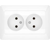 Двойная розетка TDM ELECTRIC 2П 10А 250В белая "Ильмень" SQ1823-0011