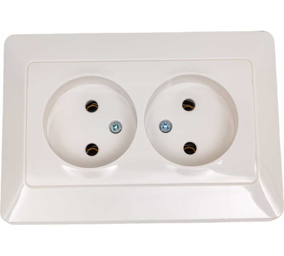 Двойная розетка TDM ELECTRIC 2П 10А 250В белая "Ильмень" SQ1823-0011