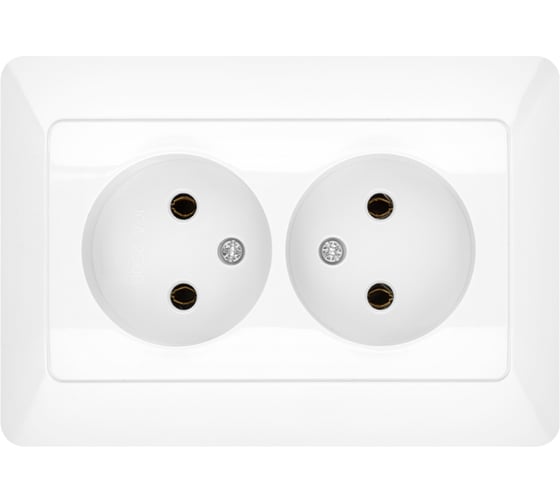 Двойная розетка TDM ELECTRIC 2П 10А 250В белая "Ильмень" SQ1823-0011