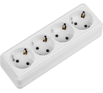 4-х местная горизонтальная розетка TDM ELECTRIC 2П+3 открытой установки IP20 16A белая "Ладога" SQ1801-0130