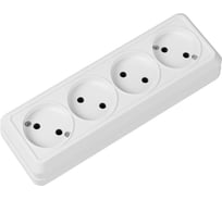 4-х местная горизонтальная розетка TDM ELECTRIC 2П открытой установки IP20 10A белая "Ладога" SQ1801-0128