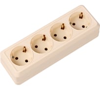 4-х местная горизонтальная розетка TDM ELECTRIC 2П+3 открытой установки IP20 16A слоновая кость "Ладога" SQ1801-0230