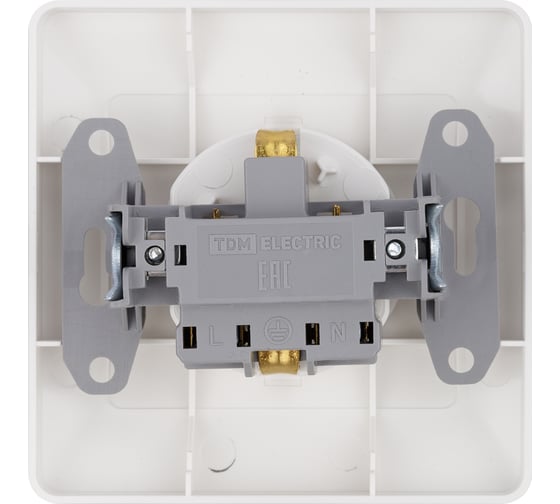 Розетка TDM ELECTRIC 2П+З 16А 250В белая "Ильмень" SQ1823-0010