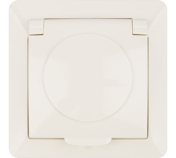 Розетка TDM ELECTRIC 2П+З с защитными шторками и крышкой 16А 250В IP44 слоновая кость "Ильмень" SQ1823-0117