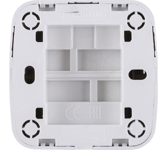1-клавишный переключатель на 2 направления TDM ELECTRIC открытой установки IP20 10А, белый "Дача" Народная SQ1824-0003