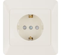 Розетка слоновая кость с защитными шторками с заземлением, 16А 250В серия "Ильмень" TDM ELECTRIC SQ1823-0114