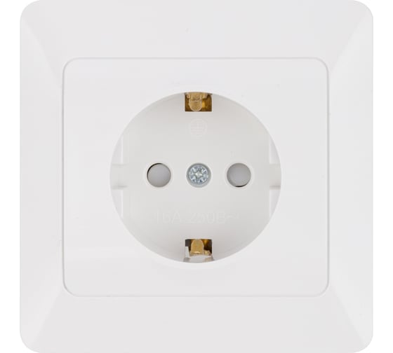 Розетка TDM ELECTRIC 2П+З с защитными шторками 16А 250В белая "Ильмень" SQ1823-0014