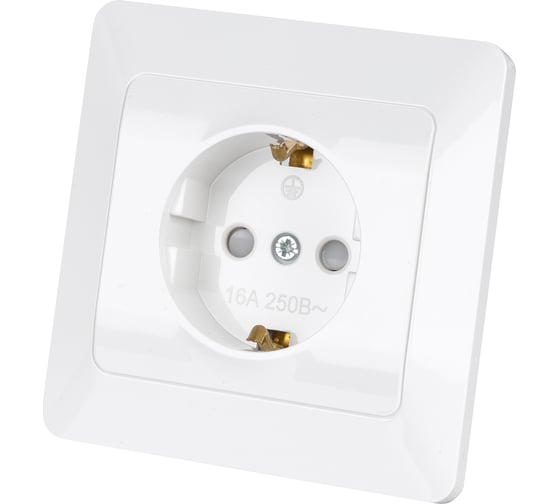 Розетка TDM ELECTRIC 2П+З с защитными шторками 16А 250В белая "Ильмень" SQ1823-0014