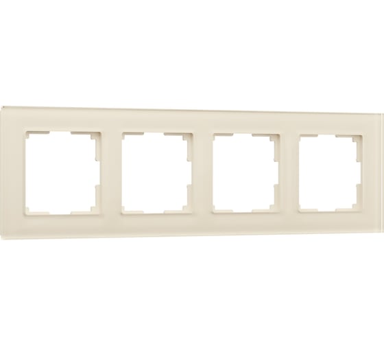 Рамка на 4 поста WERKEL W0041141/ Favorit (молочный, стекло) a058816 1