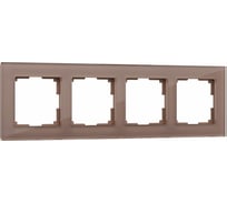 Рамка на 4 поста WERKEL W0041142/ Favorit (латте, стекло) a058821