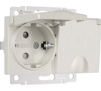Двойная влагозащищенная розетка WERKEL W1172213 с заземлением с защитными крышками и шторками перламутровый a057289