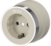 Розетка с заземлением WERKEL W5871055/ Vintage (слоновая кость матовый/хром) a055930