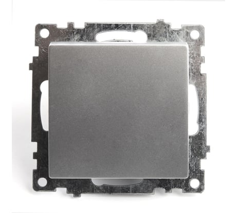 1-клавишный выключатель (механизм) STEKKER GLS10-7103-03, 250V, 10А, серия Катрин, серебро 39575