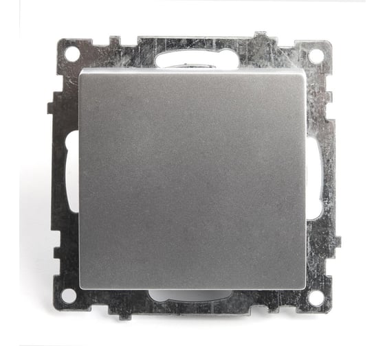 1-клавишный выключатель (механизм) STEKKER GLS10-7103-03, 250V, 10А, серия Катрин, серебро 39575