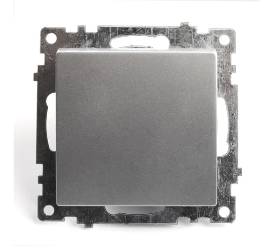 1-клавишный выключатель (механизм) STEKKER GLS10-7103-03, 250V, 10А, серия Катрин, серебро 39575
