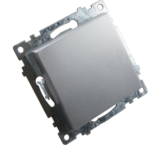 1-клавишный выключатель (механизм) STEKKER GLS10-7103-03, 250V, 10А, серия Катрин, серебро 39575