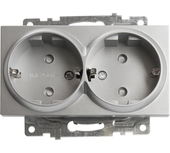 2-местная розетка с/з (механизм) STEKKER  GLS16-7114-03, 250В, 16А с защитной шторкой, серия Катрин 39584