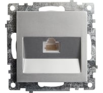 1-местная компьютерная розетка STEKKER RJ-45 (механизм), GLS00-7107-03, серия Катрин, серебро 39585