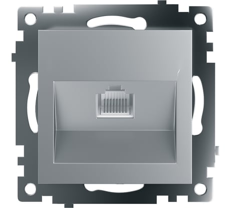 1-местная компьютерная розетка STEKKER RJ-45 (механизм), GLS00-7107-03, серия Катрин, серебро 39585