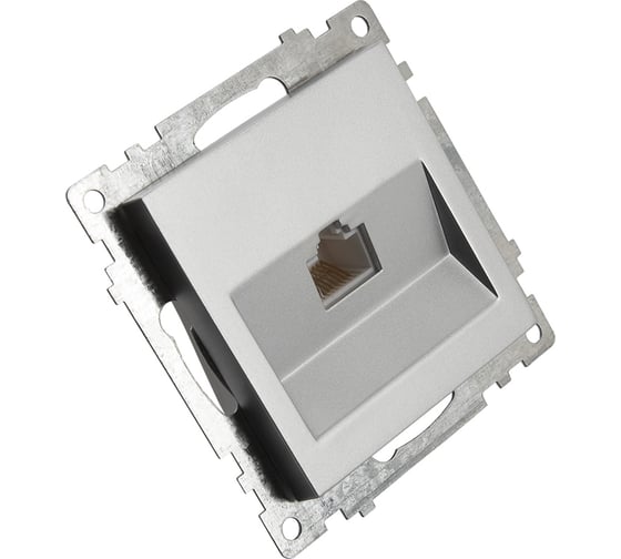 1-местная компьютерная розетка STEKKER RJ-45 (механизм), GLS00-7107-03, серия Катрин, серебро 39585