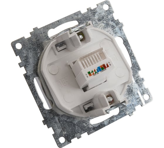 1-местная компьютерная розетка STEKKER RJ-45 (механизм), GLS00-7107-03, серия Катрин, серебро 39585