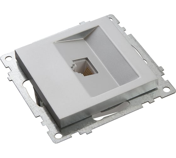 1-местная компьютерная розетка STEKKER RJ-45 (механизм), GLS00-7107-03, серия Катрин, серебро 39585