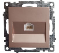 1-местная компьютерная розетка STEKKER RJ-45 (механизм), GLS00-7107-02, серия Катрин, шампань 39599
