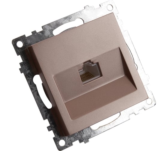1-местная компьютерная розетка STEKKER RJ-45 (механизм), GLS00-7107-02, серия Катрин, шампань 39599