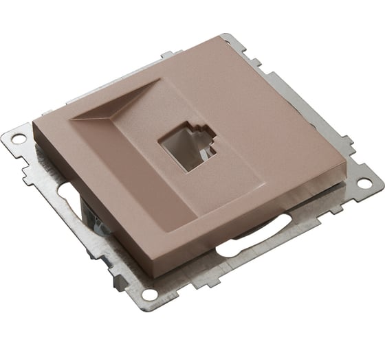 1-местная компьютерная розетка STEKKER RJ-45 (механизм), GLS00-7107-02, серия Катрин, шампань 39599