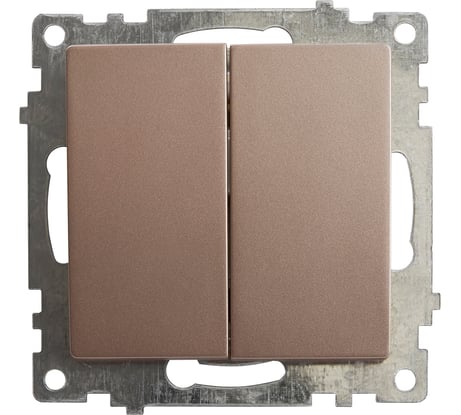 2-клавишный выключатель STEKKER (механизм), GLS10-7104-02, 250V, 10А, серия Катрин, шампань 39592