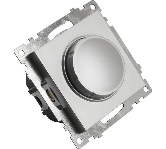 Диммирующий выключатель STEKKER TRIAC (механизм), GLS10-7106-03, 250V, 500W, серия Катрин, серебро 39587