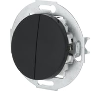 2-клавишный выключатель LK Studio с двух мест, схема 6+6, 16А, 250В, черный, LK Vintage 881308-1