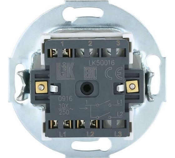 Поворотный выключатель LK Studio (сх.5), 10 A, 250 B, белый, LK Vintage 880604-1