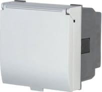 Розетка LK Studio с заземляющим контактом, шторками и крышкой, серебристый металлик, LK45 851503-1