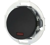 1-клавишный переключатель LK Studio на 2 направления с индикатором (сх.6L) 16A 250B, черный, LK Vintage 880408-1