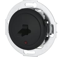 1-рычажковый переключатель LK Studio на 2 направления с индикатором (сх.6L) 16A 250B, черный, 880908-1