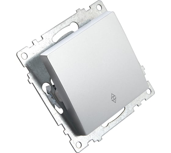1-клавишный переключатель STEKKER (механизм), GLS10-7105-03, 250V, 10А, серия Катрин, серебро 39576