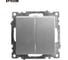 2-клавишный выключатель STEKKER (механизм), GLS10-7104-03, 250V, 10А, серия Катрин, серебро 39578 8